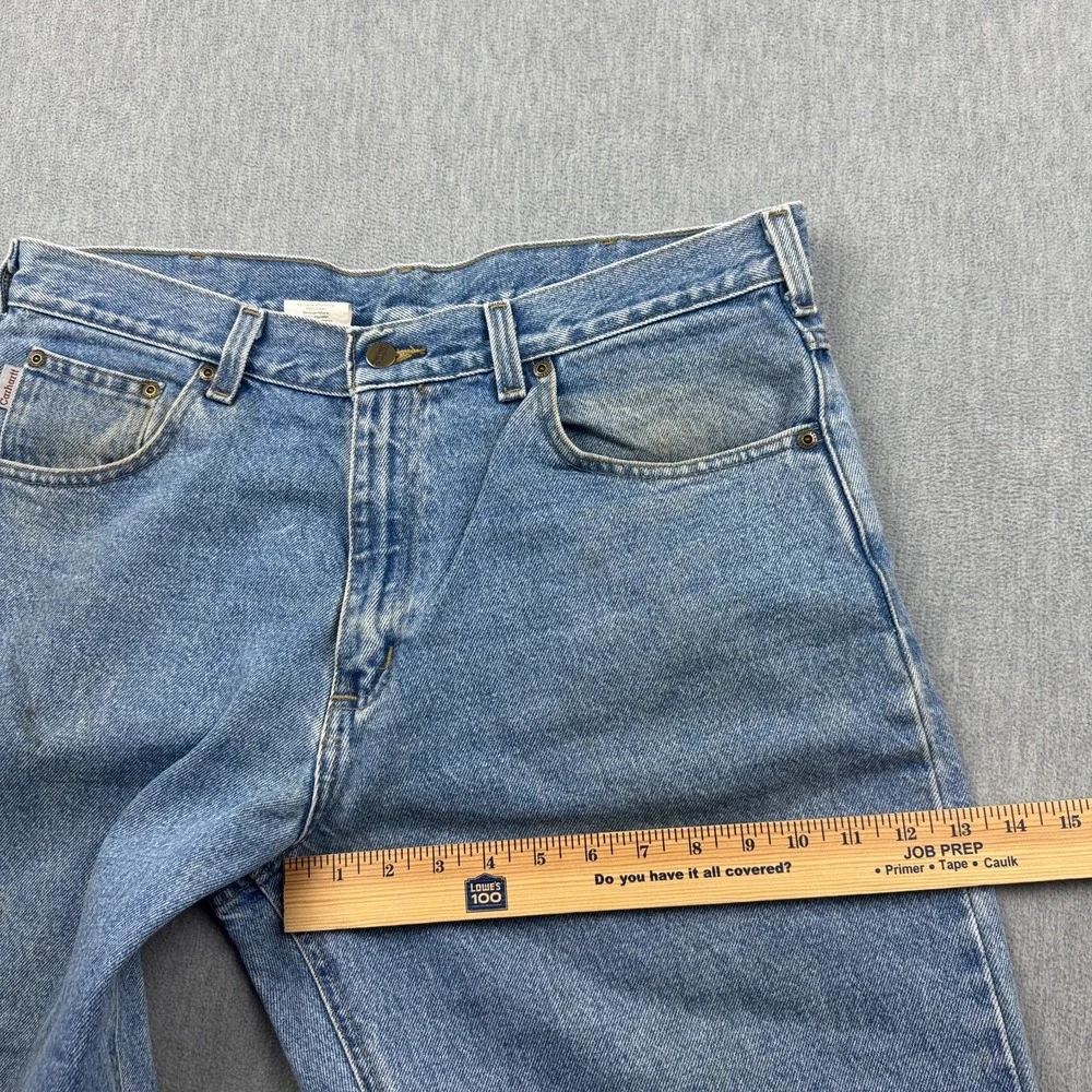 Vintage Carhartt Jeans Mens 35X34 Fit 35X32 Blue Denim Loose Fit Straight B167‎